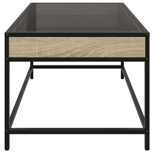 Sofabord med Infinity LED-lys 70x50x41 cm sonoma-eg