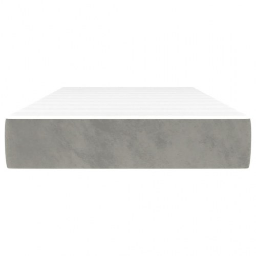 Springmadras med pocketfjedre - medium 80×210×20 cm, fløjl lysegrå
