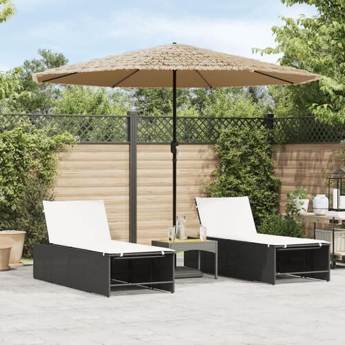 Haveparasol med stålstang 324x324x247 cm brun