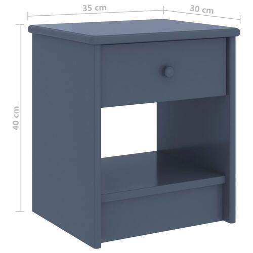 Sengeskabe 2 stk. 35x30x40 cm massivt fyrretræ lysegrå
