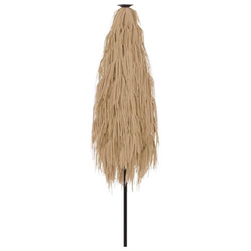 Haveparasol med LED-lys og stålstang 388x388x248 cm brun
