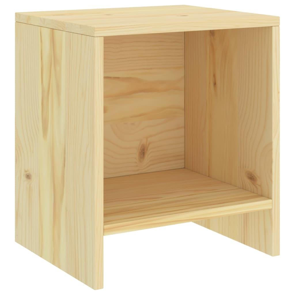 Sengebord 35x30x40 cm massivt fyrretræ lys træfarve