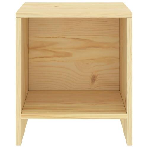 Sengebord 35x30x40 cm massivt fyrretræ lys træfarve