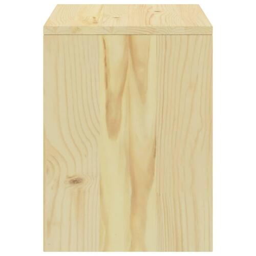 Sengebord 35x30x40 cm massivt fyrretræ lys træfarve