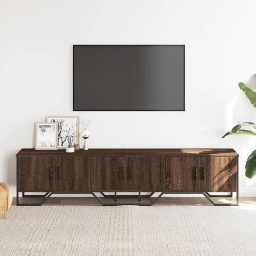 Tv-bord 180x34x41 cm konstrueret træ brun egetræsfarve