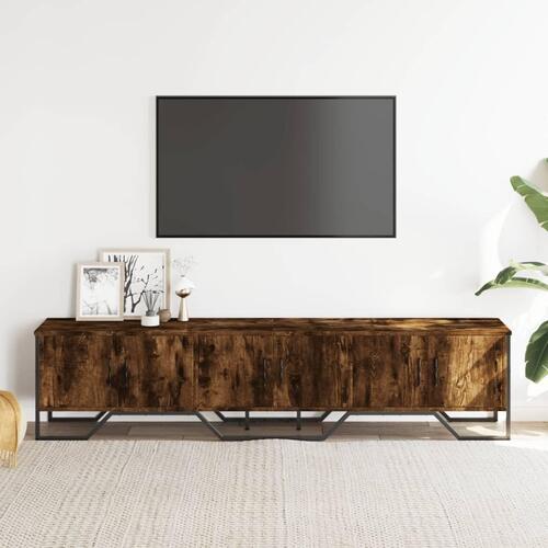 Tv-bord 180x34x41 cm konstrueret træ røget egetræsfarve
