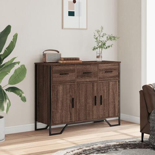 Skænk 97x32,5x74,5 cm konstrueret træ brun egetræsfarve
