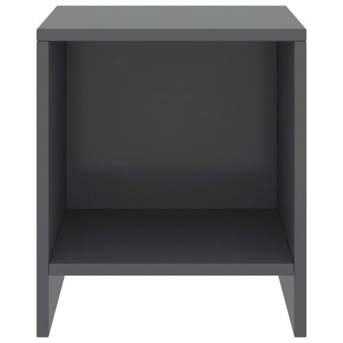 Sengebord 35x30x40 cm massivt fyrretræ mørkegrå