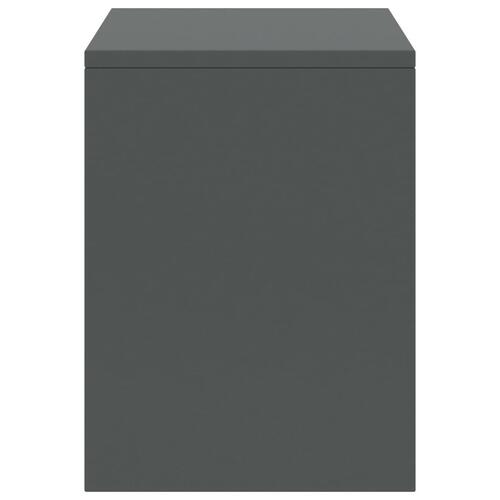 Sengebord 35x30x40 cm massivt fyrretræ mørkegrå