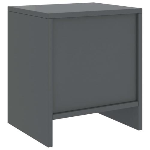 Sengebord 35x30x40 cm massivt fyrretræ mørkegrå
