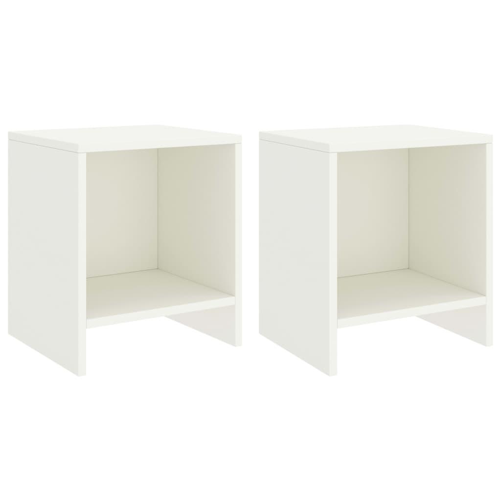 Sengeborde 2 stk. 35x30x40 cm massivt fyrretræ hvid