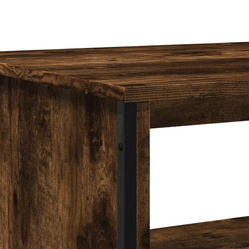 Sofabord 75x51x40 cm konstrueret træ røget egetræsfarve