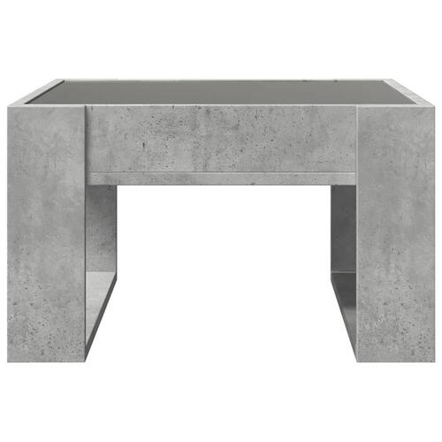 Sofabord med Infinity LED-lys 50x53x30 cm betongrå