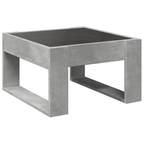 Sofabord med Infinity LED-lys 50x53x30 cm betongrå