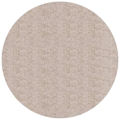 Shaggy gulvtæppe PAMPLONA Ø 280 cm høj luv beige