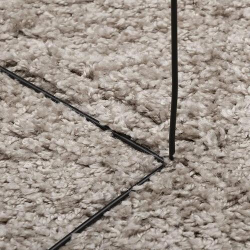 Shaggy gulvtæppe PAMPLONA Ø 280 cm høj luv beige