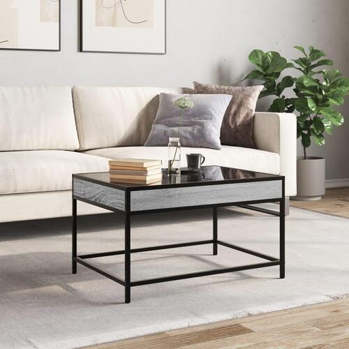Sofabord med Infinity LED-lys 70x50x41 cm grå sonoma-eg