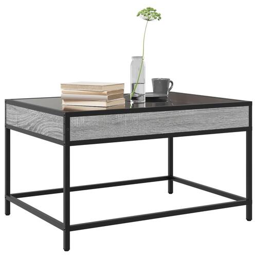 Sofabord med Infinity LED-lys 70x50x41 cm grå sonoma-eg