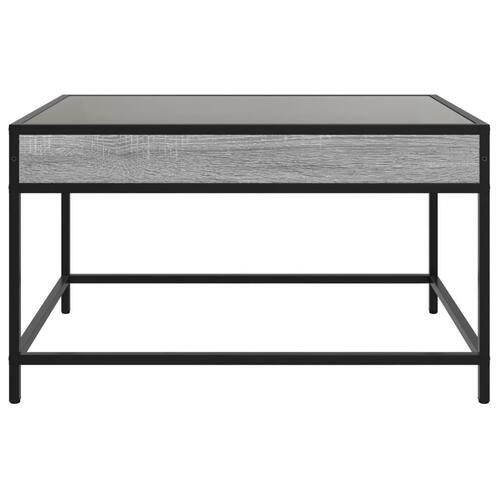 Sofabord med Infinity LED-lys 70x50x41 cm grå sonoma-eg