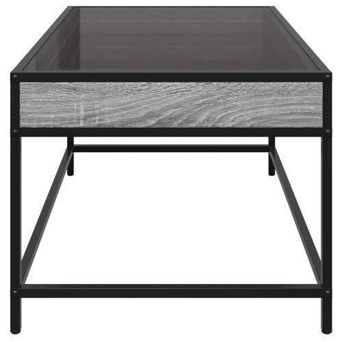 Sofabord med Infinity LED-lys 70x50x41 cm grå sonoma-eg