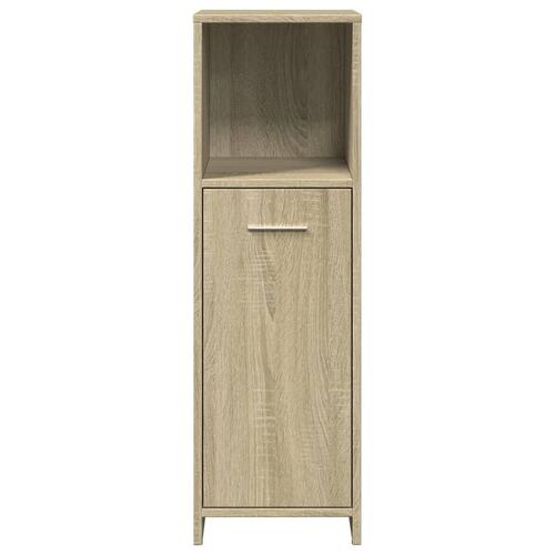 Badeværelsesskab 30x30x95 cm konstrueret træ sonoma-eg