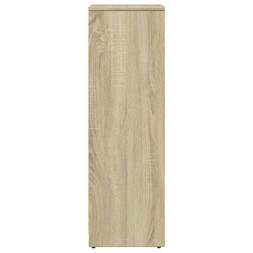 Badeværelsesskab 30x30x95 cm konstrueret træ sonoma-eg