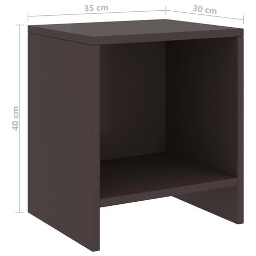 Sengeskabe 2 stk. 35x30x40 cm massivt fyrretræ mørkebrun