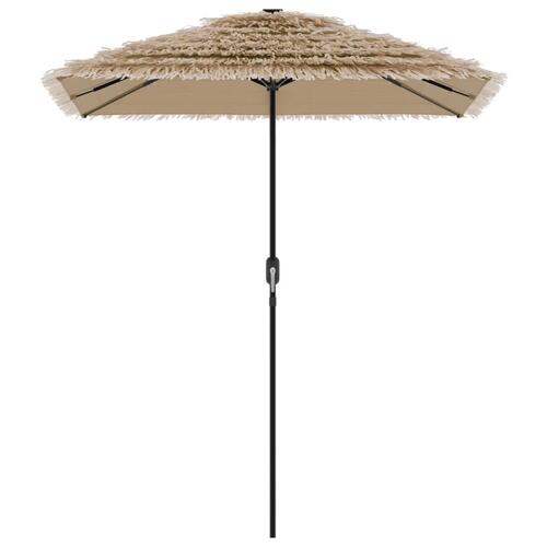 Haveparasol med LED-lys og stålstang 300x200x250 cm brun
