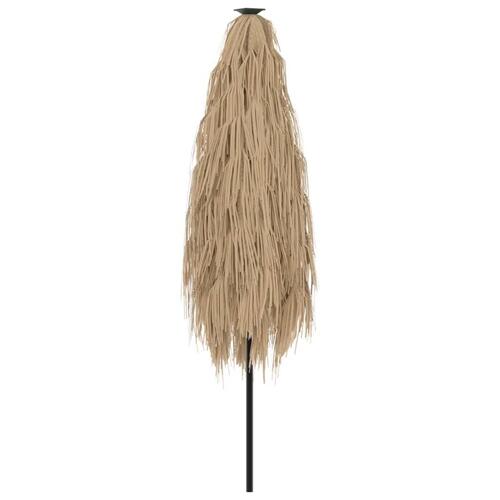 Haveparasol med LED-lys og stålstang 300x200x250 cm brun