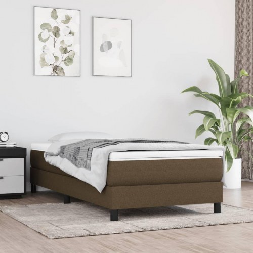 Springmadras med pocketfjedre - medium 80×160 cm, mørkebrun stof