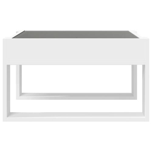 Sofabord med Infinity LED-lys 50x53x30 cm hvid