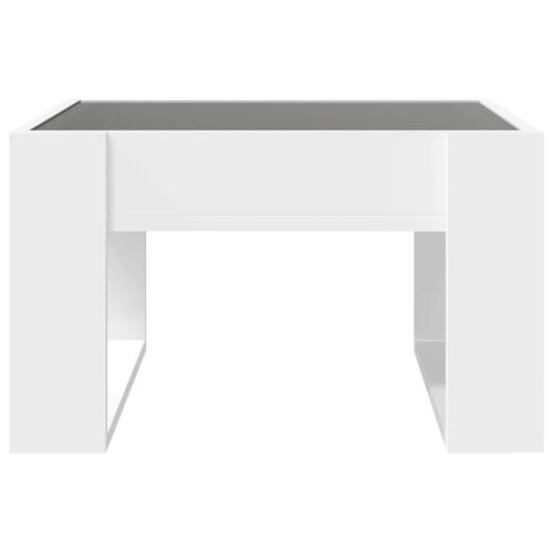 Sofabord med Infinity LED-lys 50x53x30 cm hvid
