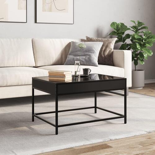 Sofabord med Infinity LED-lys 70x50x41 cm sort