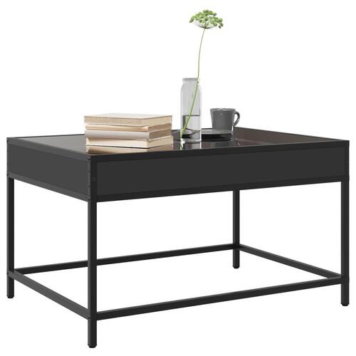 Sofabord med Infinity LED-lys 70x50x41 cm sort