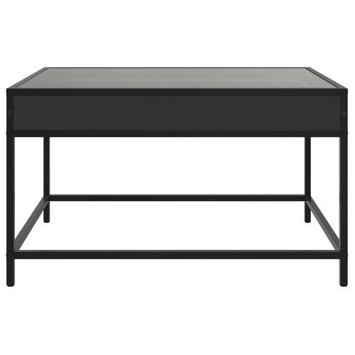Sofabord med Infinity LED-lys 70x50x41 cm sort