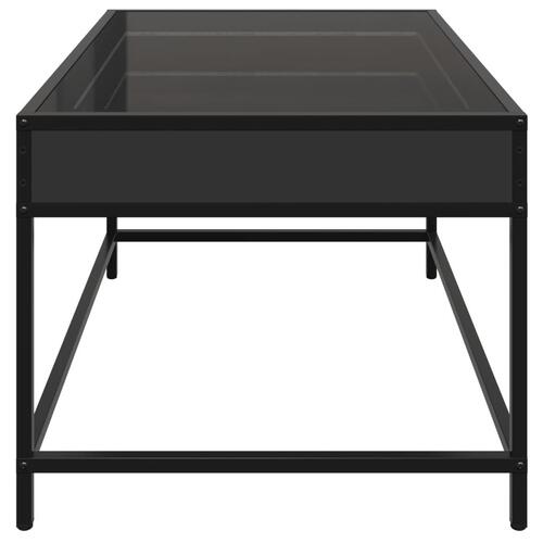 Sofabord med Infinity LED-lys 70x50x41 cm sort