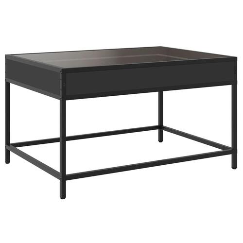 Sofabord med Infinity LED-lys 70x50x41 cm sort
