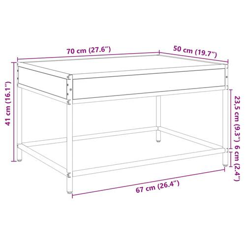 Sofabord med Infinity LED-lys 70x50x41 cm sort