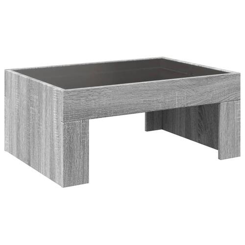 Sofabord med Infinity LED-lys 70x50x30 cm grå sonoma-eg