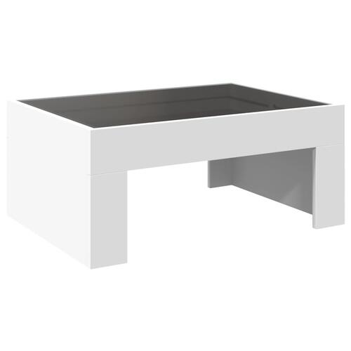 Sofabord med Infinity LED-lys 70x50x30 cm hvid