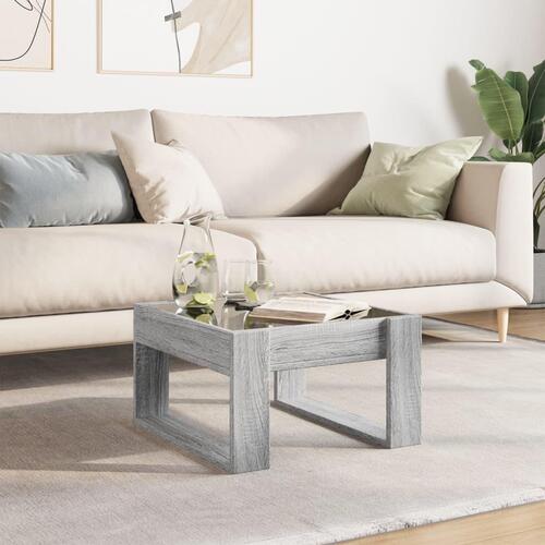 Sofabord med Infinity LED-lys 50x53x30 cm grå sonoma-eg