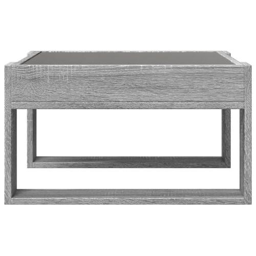 Sofabord med Infinity LED-lys 50x53x30 cm grå sonoma-eg