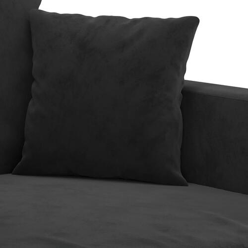 3 personers sofa med hynder velour sort