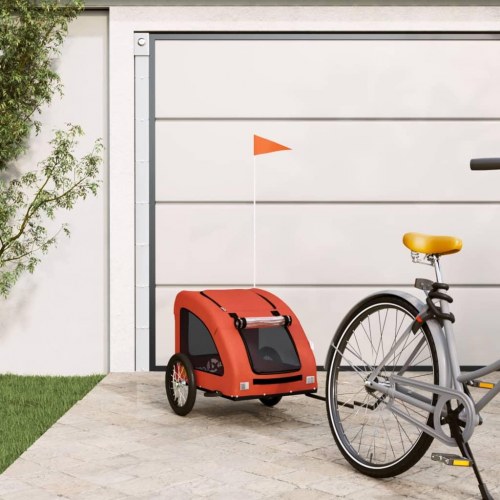 Cykeltrailer til kæledyr i oxfordstof og jern - orange