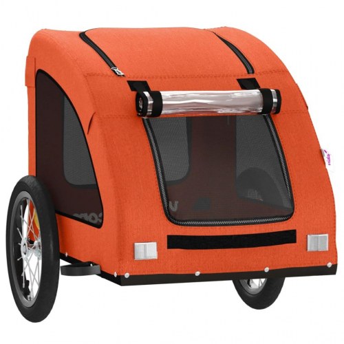 Cykeltrailer til kæledyr i oxfordstof og jern - orange