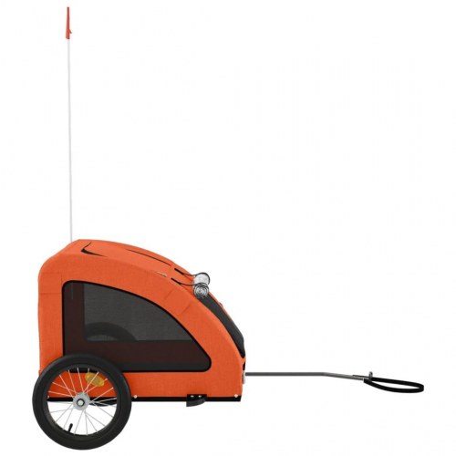 Cykeltrailer til kæledyr i oxfordstof og jern - orange