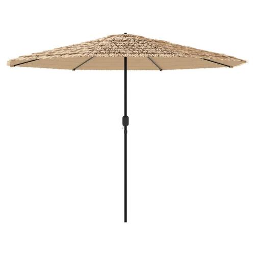 Haveparasol med LED-lys og stålstang 324x324x247 cm brun