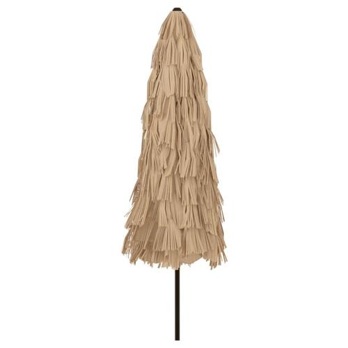 Haveparasol med LED-lys og stålstang 324x324x247 cm brun