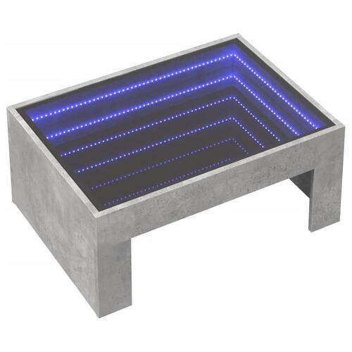 Sofabord med Infinity LED-lys 70x50x30 cm betongrå