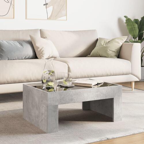Sofabord med Infinity LED-lys 70x50x30 cm betongrå